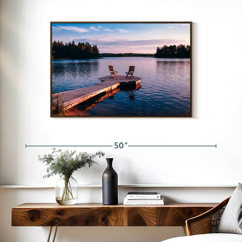 Chaises de ponton Lake, 37 po x 25 po, Cadre flottant noyer