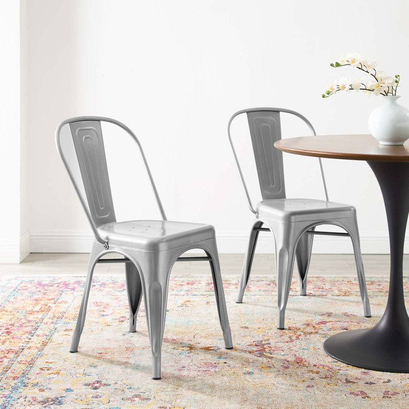 Chaise bistro Promenade par Modway, Argent