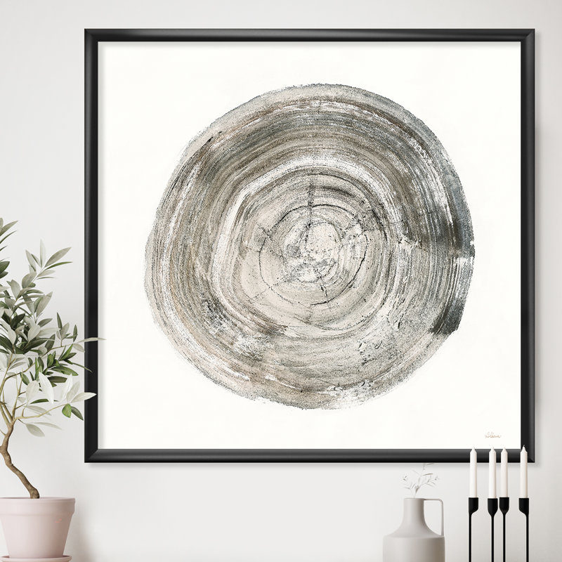 «Circle Natural Elements IV», reproduction sur toile encadrée, H 16 po x l 16 po x P 1 po, Cadre noir
