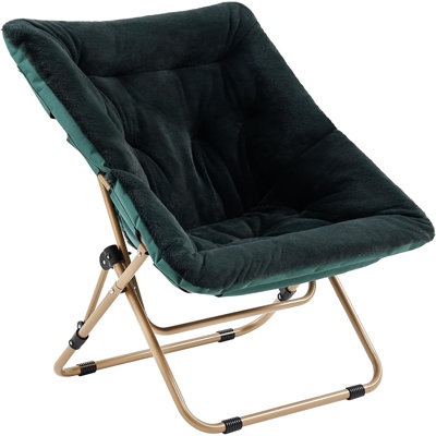 Chaise confortable pour soucoupe, chaise pliante surdimensionnée en fausse fourrure douce, chaise paresseuse flexible pour enfants, filles, adolescents, adultes, chaise lune pour dortoir, chambre à coucher, salon