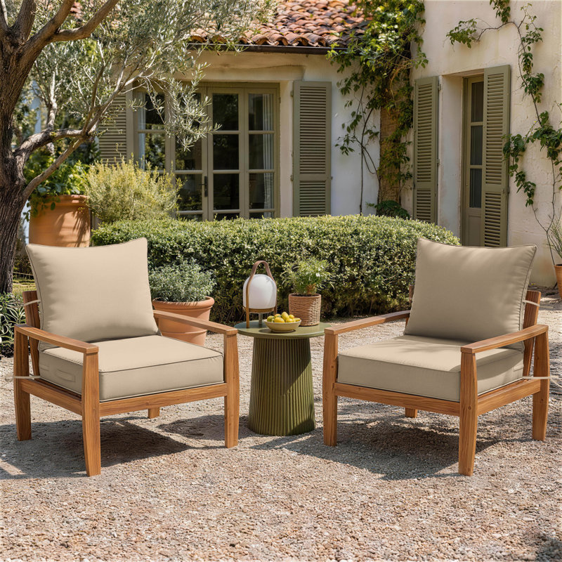 Coussins d'extérieur Braun 22x22x4 pour chaises de patio, coussins d'assise et de dossier pour intérieur/extérieur, coussins seulement (paquet de 2)