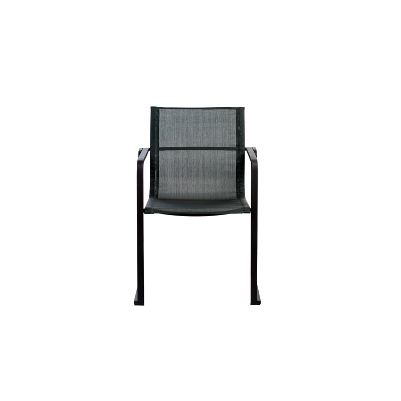 Muze Stacking Patio Dining Chair, Anthracite Frame/Anthracite Mesh