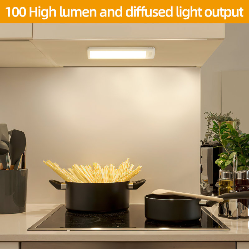 Ensemble de 2 barres lumineuses rechargeables de 7,8 pouces avec capteur de mouvement, Tiède