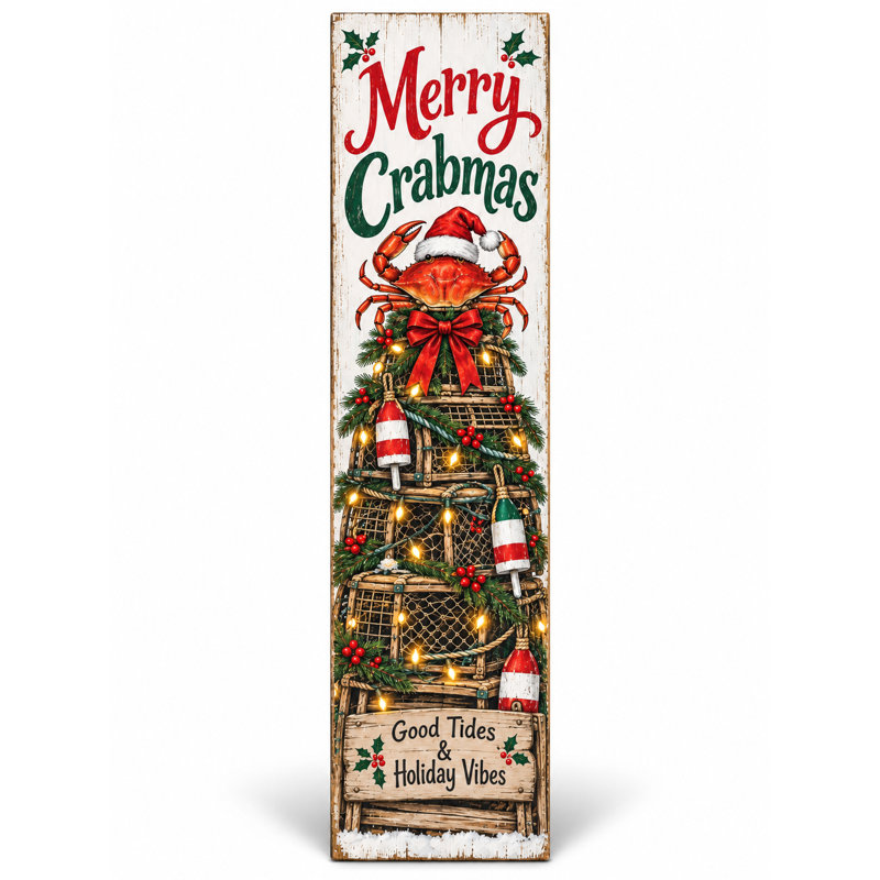 Joyeux Noël de Crabmas ! Planche à repasser côtière pour porche, 3 pi