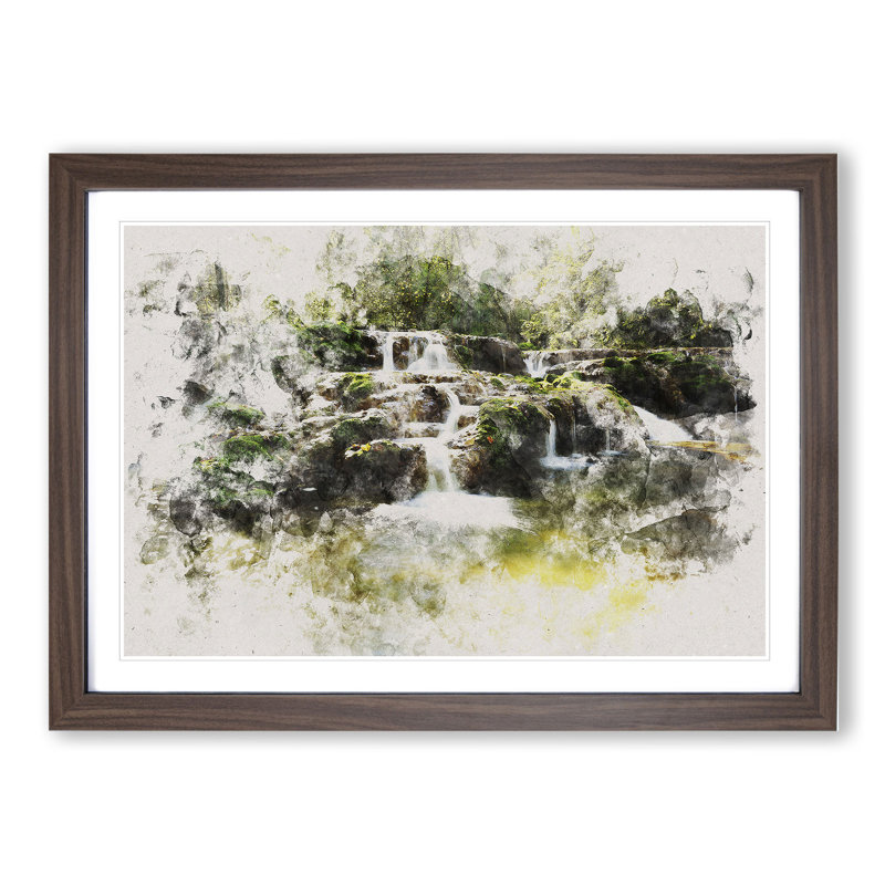 Forest Stream Vol.2 - Framed Print, 65cm H x 90cm W x 2cm D, Walnut