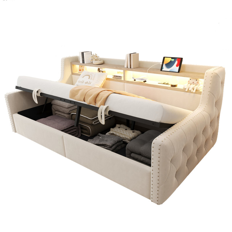 Bed, Beige