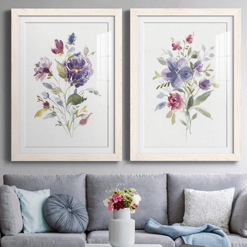 " Colour Variety I " 2 - Pieces, White Framed Paper, 44" H x 31" W x 1" D