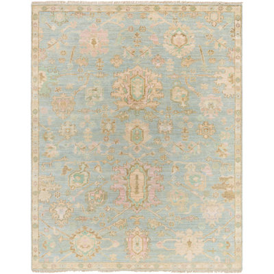 Antalya Hand Knotted Wool Abstract Area Rug in Blue