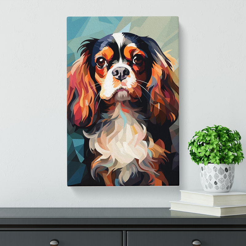 Cavalier King Charles Spaniel Cubism No.2 - No Frame Print, 50cm H x 35cm W x 3cm D