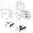 White Vanity With Extra Storage Drawers And Integrated Led Lights Modern Dressing Table Sliding Mirror Multiple Areas