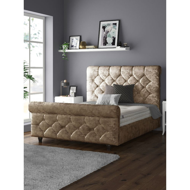 Bella Vista Upholstered Bed, Double (4'6), Truffle