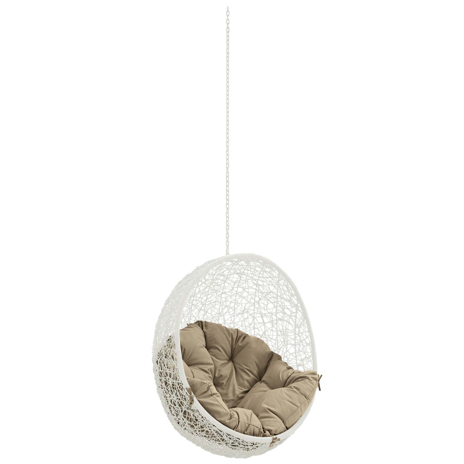 Modway Hide Outdoor Patio Swing Chair Without Stand, White/Mocha