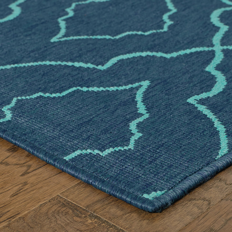 Tapis d'intérieur / extérieur à motif géométrique Deltana, Rectangle 3 pi 7 po x 5 pi 6 po