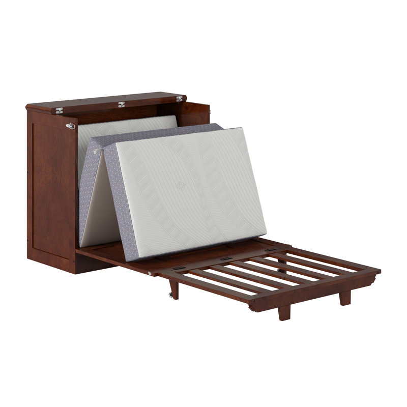  Commode escamotable avec matelas 6 po Charleston, Très grand simple, Noyers