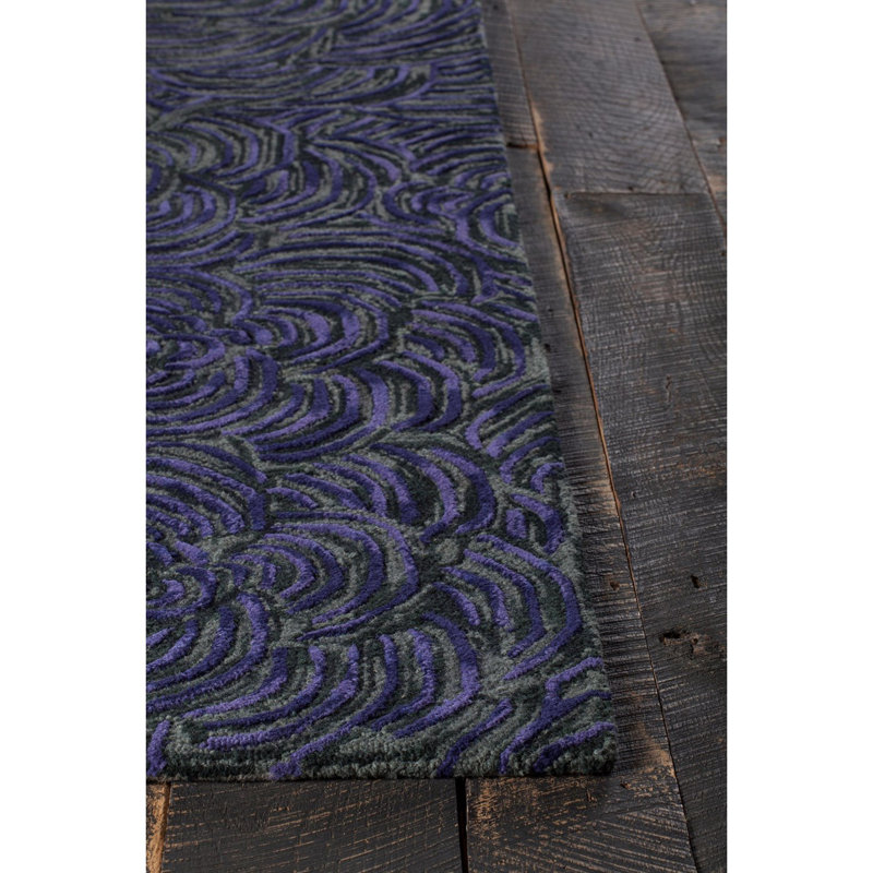 Tapis mauve/gris touffeté à la main Leia, 7 pi 9 po X 10 pi 6 po