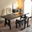 Bureaux rectangulaires noirs en bois massif-108225288
