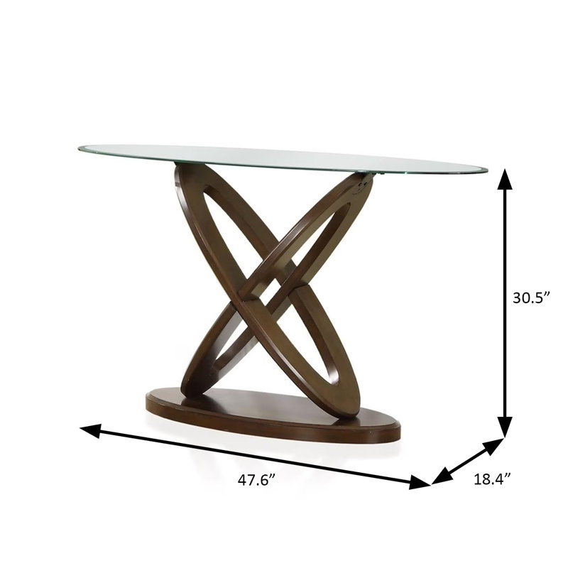 Table de canapé contemporaine l 47,6 po, noyer foncé