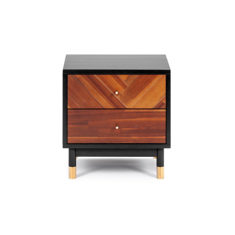 Tigner 2-Drawer Wood End Table, 24.2" H x 24" W x 17.75" D