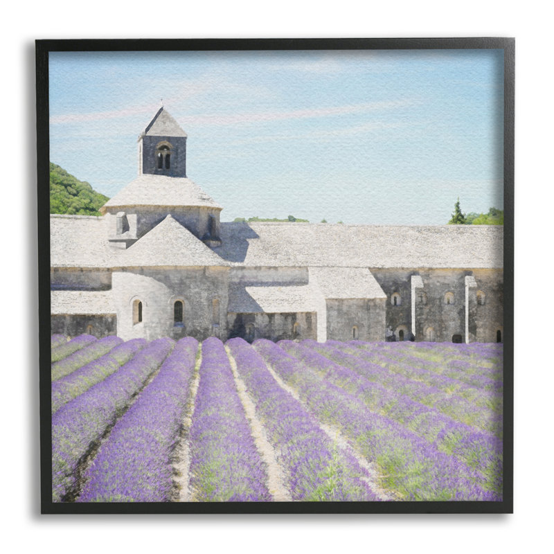 Lavande, champ de culture sur bois, impression, Giclée encadrée noir minuit, H 24 po x l 24 po x P 1,5 po
