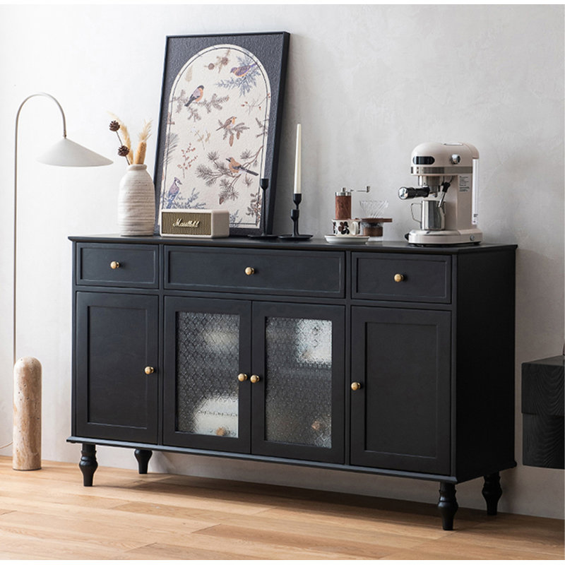 Buffet multifonctionnel en bois massif de style américain, 33.5" H x 47.2" W x 15.7" D