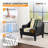  2Pcs Linen Sloping Handrail Small Bedroom Chairs Mid Century Modern Accent Chairs Set Of 2-122587367