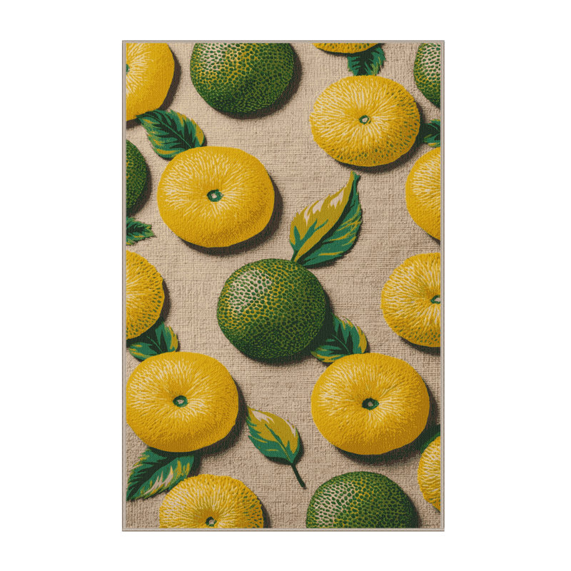 Tapis lavable aux fruits de bergamote, Rectangulaire 2 pi x 3 pi