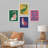 Chat rouge, crocodile vert, léopard rose, serpent bleu, impression sur papier, 4 pièces-97770639-97770638