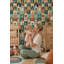 Joli motif de carreaux de papier peint à motif de carreaux rétro avec lunettes de soleil-217037507