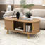 Table basse de style Mid-Century moderne avec porte coulissante en forme de tambour, station de charge intégrée-584249657