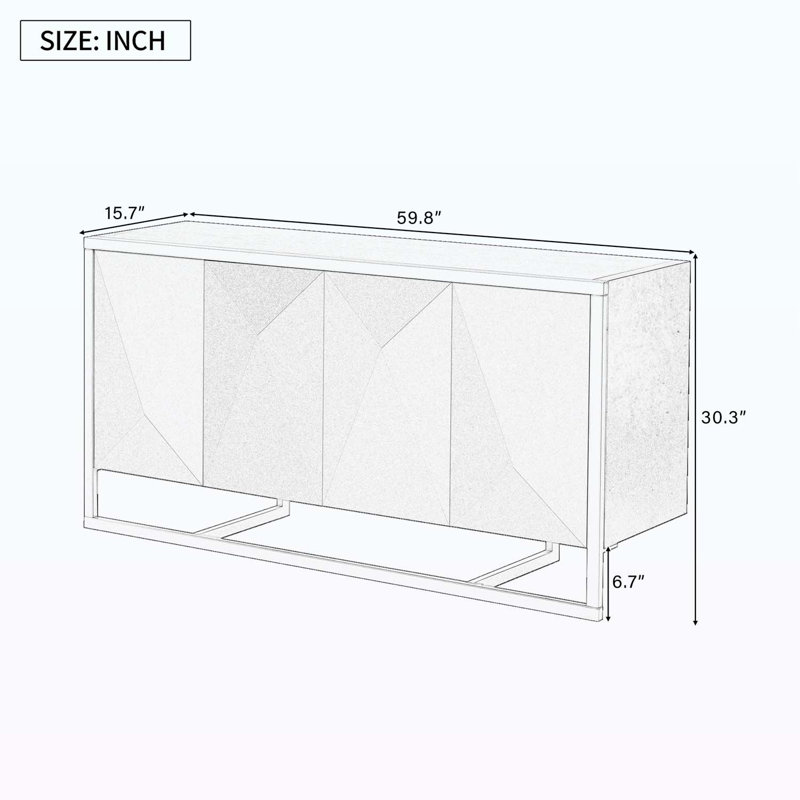 Buffet pour bureau, vestibule, couloir, salon, Noir et or