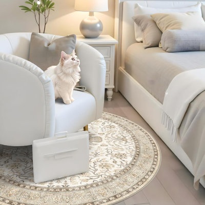 Rug Kitchen - Hallway Non Slip Washable Oriental Soft Indoor Neutral Carpet for Entry Bedroom Farmhouse Low Pile Stain Resistant Hall Rugs Long Thin Front Door Mat - Ivory