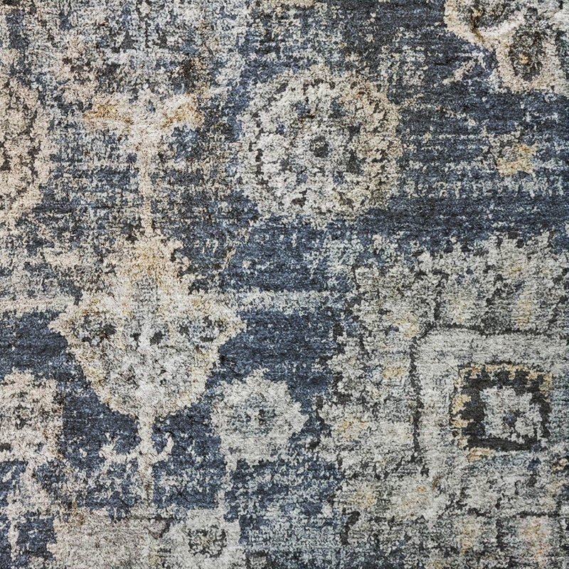 Tapis à poil long de qualité supérieure lavable à la machine ADS634, Navy, 9' x 12'