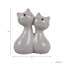 Figurine moderne en céramique assise pour chat pour la maison - Décoration d'objets décoratifs pour la décoration de salon ou de vestibule - Gris