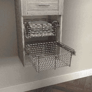 Chrome Classic 16.5" Full-Extension Slide-out Wire Basket for Cabinets  - Standard 7.3" Height