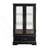Lighted Glass Curio Cabinet With Adjustable Shelves, Elegant 2-Door Display Cabinet