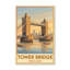 Tower Bridge, England - Romantic Thames Sunset Travel Poster (London Landmark). Giclee Print On Wrapped Canvas. Wall Art, Home Decor - Transport & Engineering, England - Wrapped Canvas Print-1085154868
