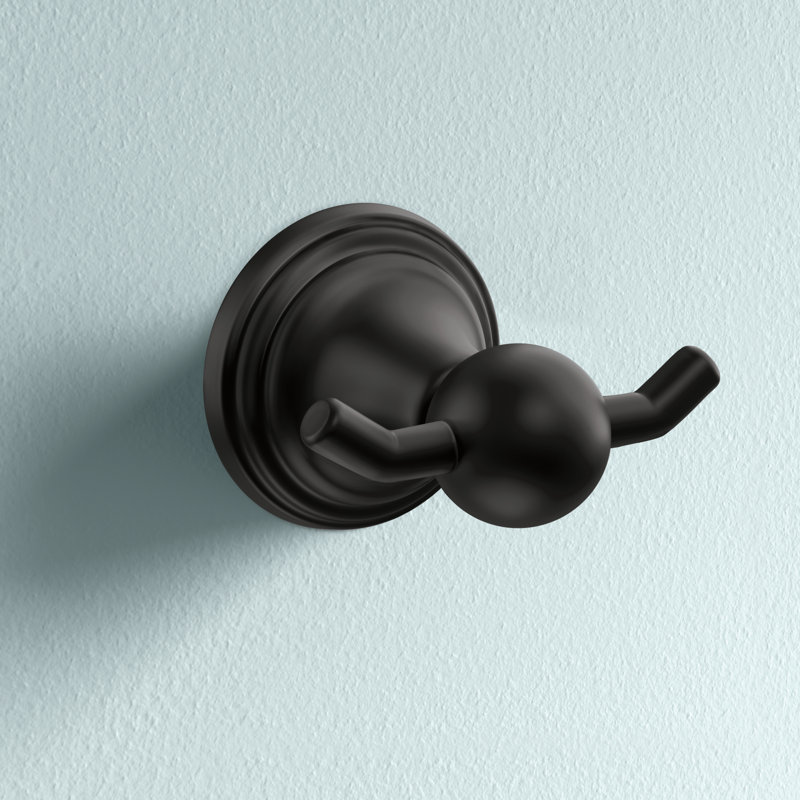 Preston Wall Mounted Robe Hook, Matte Black