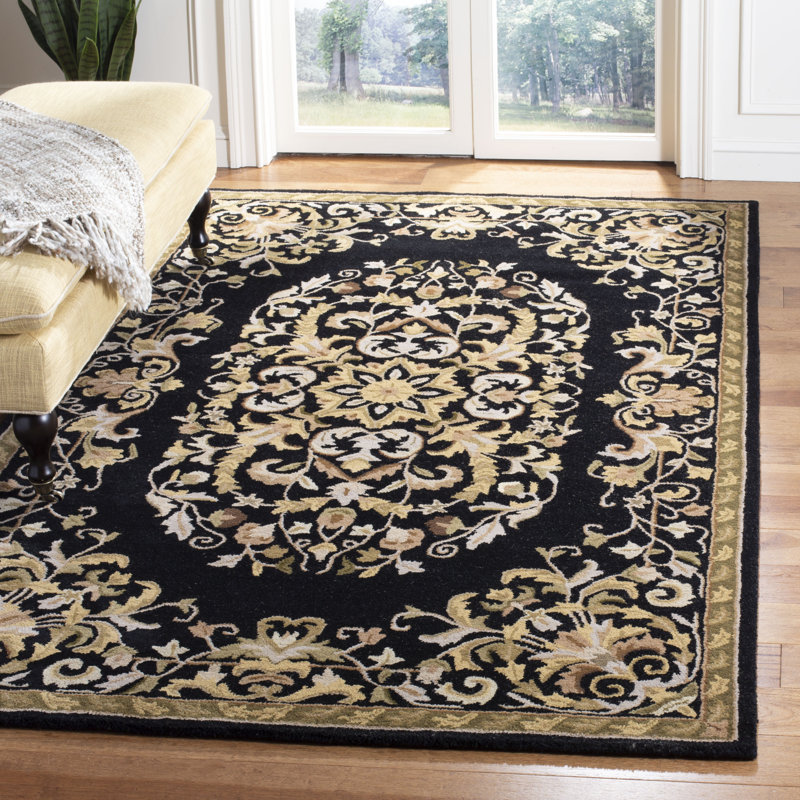 Tapis oriental en laine touffeté à la main Balthrop, Rectangle 7 pi 6 po x 9 pi 6 po