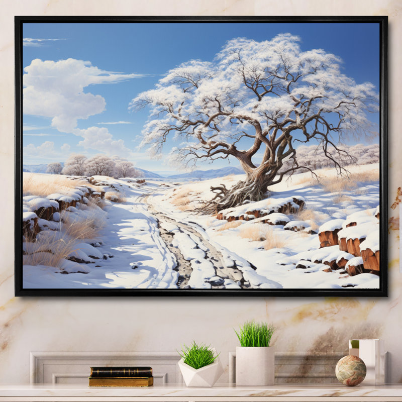 Décoration murale arbres blancs «Winter Tree Winters II» - 93, Noir, H 34 po x l 44 po x P 1,5 po
