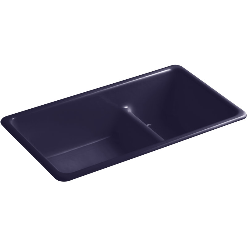 IronTones® 33" L x 18.75" W Undermount Kitchen Sink, Indigo Blue