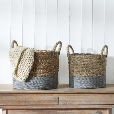 Hand Woven Wicker Laundry Hamper with Handles