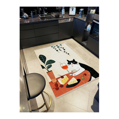 Tapis décoratif lavable en machine moderne