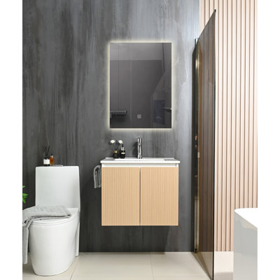 Single Bathroom Vanity with @Solid + Manufactured Top