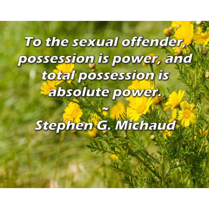 Toile tendue de la galerie ArtsyQuotes par Stephen G. Michaud: «Pour le contrevenant, la possession est un pouvoir et la possession totale est un pouvoir absolu.