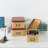 Kraft Decorative Boxes With Light Leather Lids, Set Of 3 Cardboard Memory Boxes For Keepsakes With Bronze Label Holders, Perfect For Home And Office Decor And Organizing