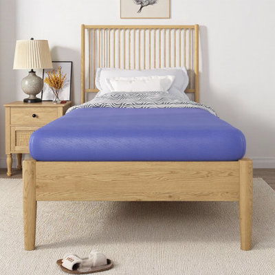 Matelas simple en mousse viscoélastique 5 pouces pour enfants et petits espaces - profil bas, support profilé, matelas bleu respirant (39 po x 75 po)