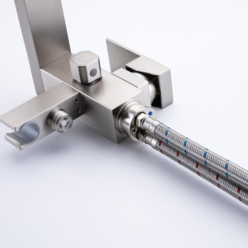 Floor Tub Filler with Diverter, Brushed Nickel