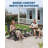 Folding Adirondack Chair Set of 4 w/ 2 Side Table, HDPE Outdoor Patio Chair with Cup Holder, All-Weather Textured for Deck, Garden, Fire Pit-1072297100