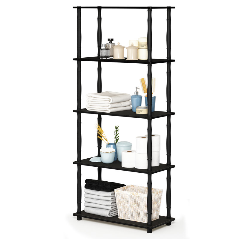 Heslin 23.6 " W Plastic Shelving Unit, Espresso/Black