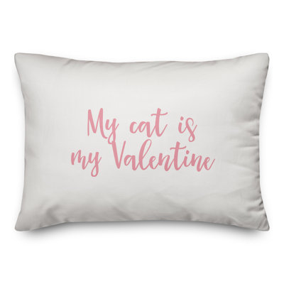 My Cat Is My Valentine Throw Pillow